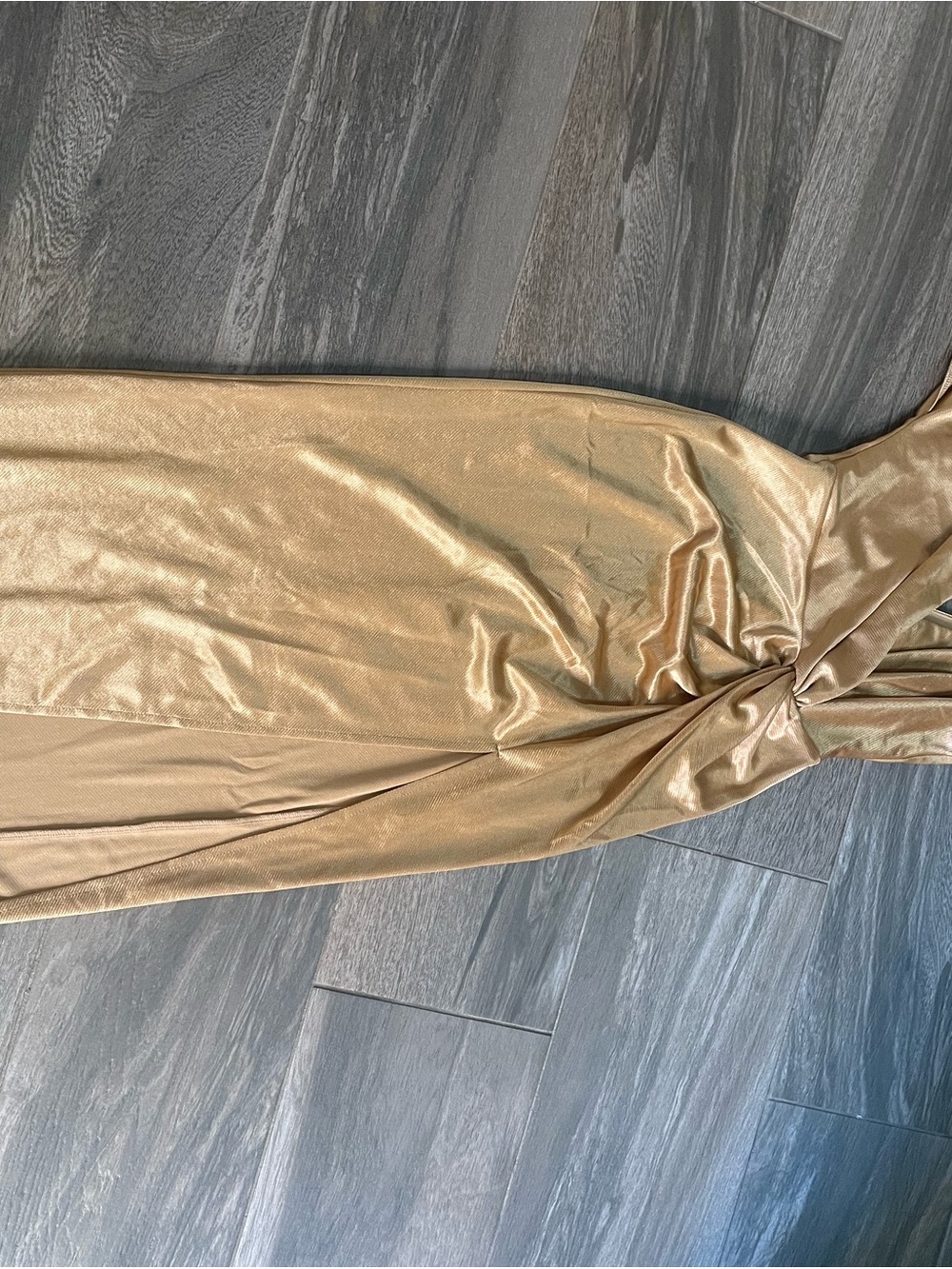 ASOS Gold Metallic Twist-Detail Dress size 2 tall